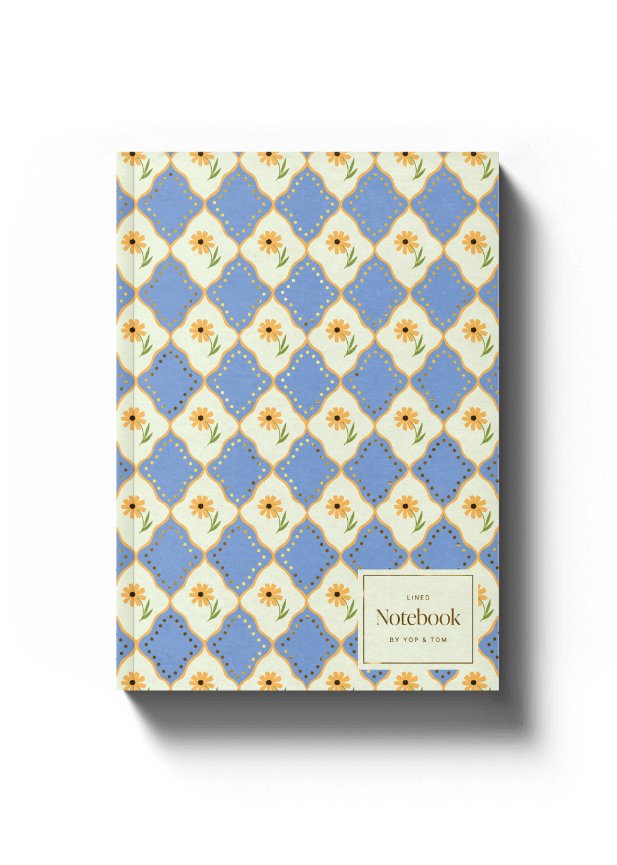 Luxe Pattern Notebook - Blue Flowers - A5 Softcover