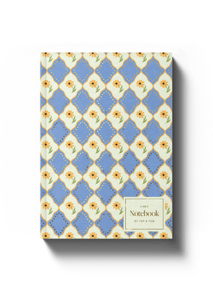 Luxe Pattern Notebook - Blue Flowers - A5 Softcover