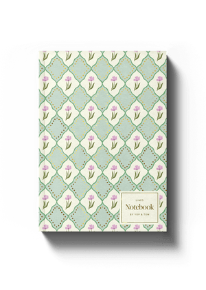 Luxe Pattern Notebook - Green Flowers - A5 Softcover