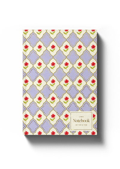 Luxe Pattern Notebook - Lilac Flowers - A5 Softcover