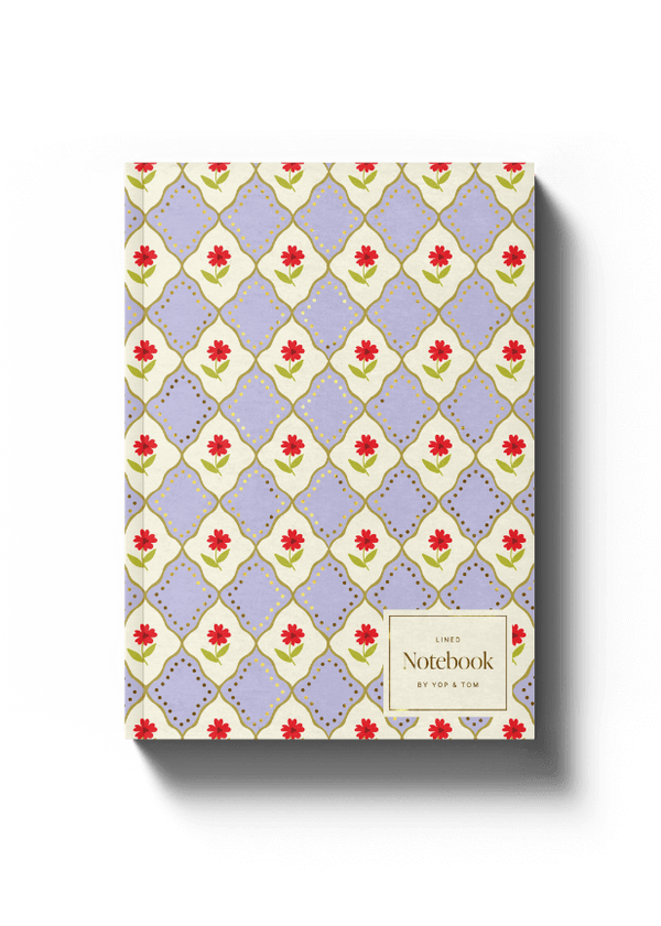 Luxe Pattern Notebook - Lilac Flowers - A5 Softcover