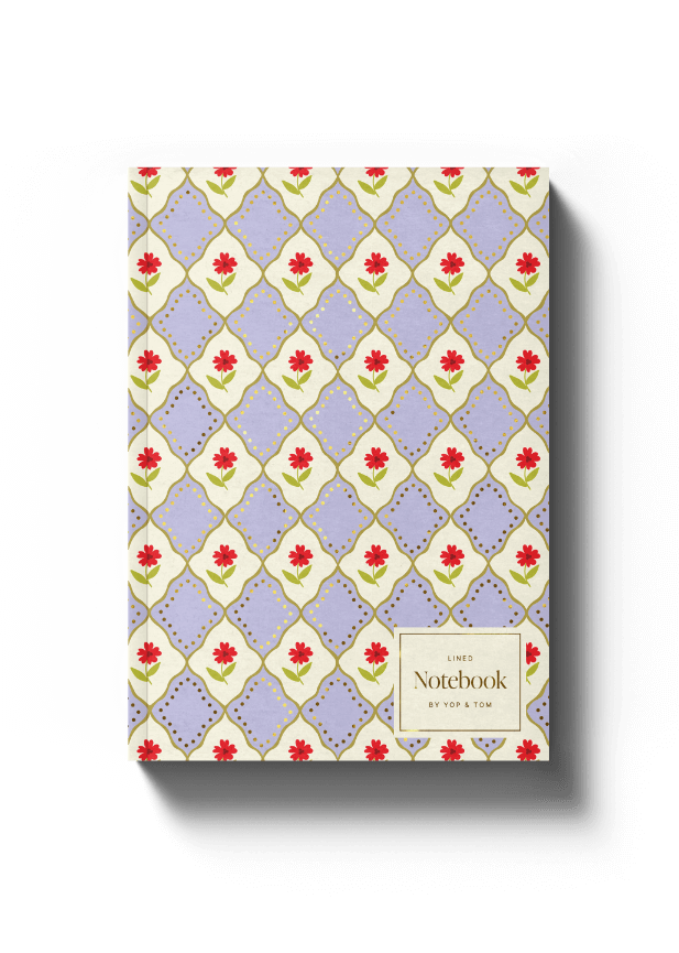 Luxe Pattern Notebook - Lilac Flowers - A5 Softcover