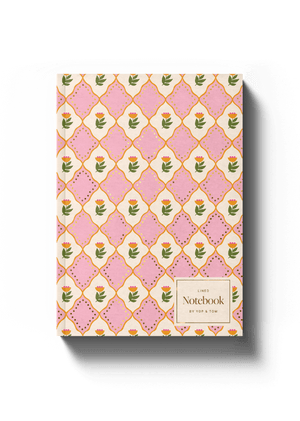 Luxe Pattern Notebook - Pink Flowers - A5 Softcover