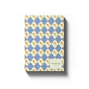 Softcover Lined Notebook - Blue Flowers