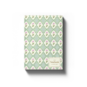 Softcover Lined Notebook - Green Flowers