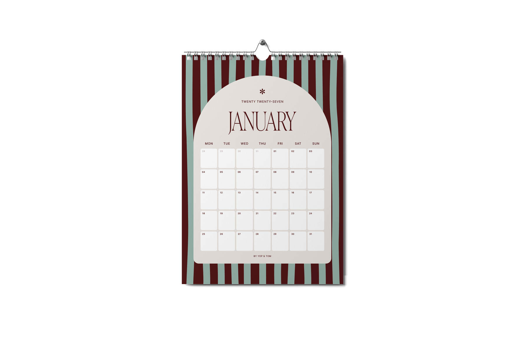 2027 A3 Patterned Wall Calendar