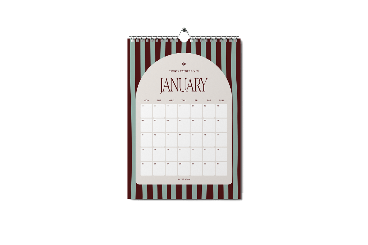 Patterned A3 2027 Wall Calendar