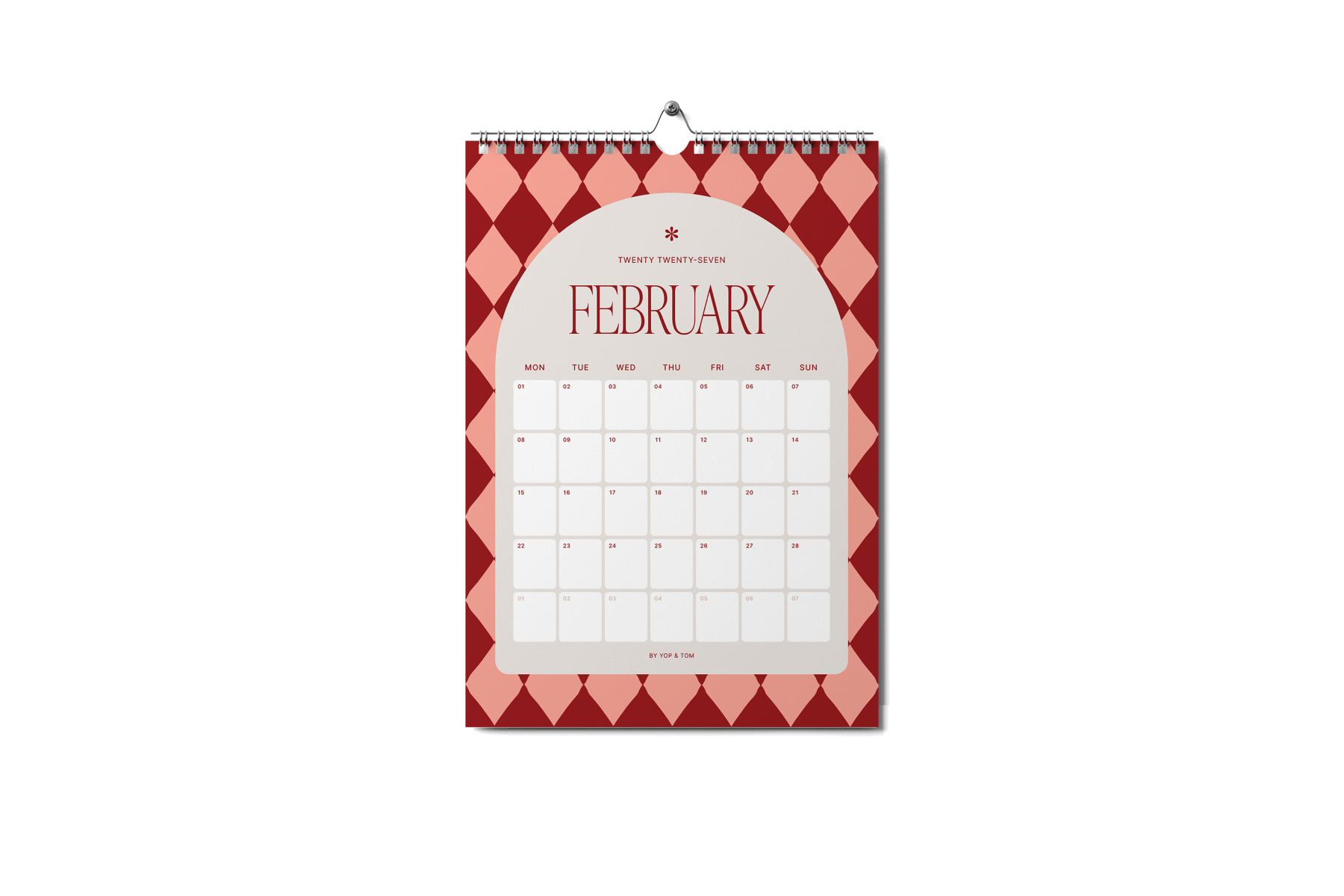 2027 A3 Patterned Wall Calendar