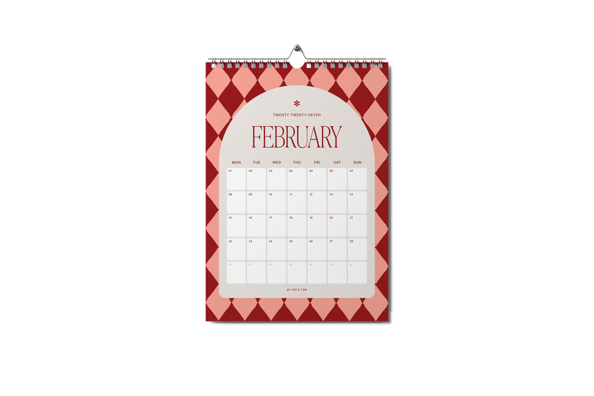 Patterned A3 2027 Wall Calendar