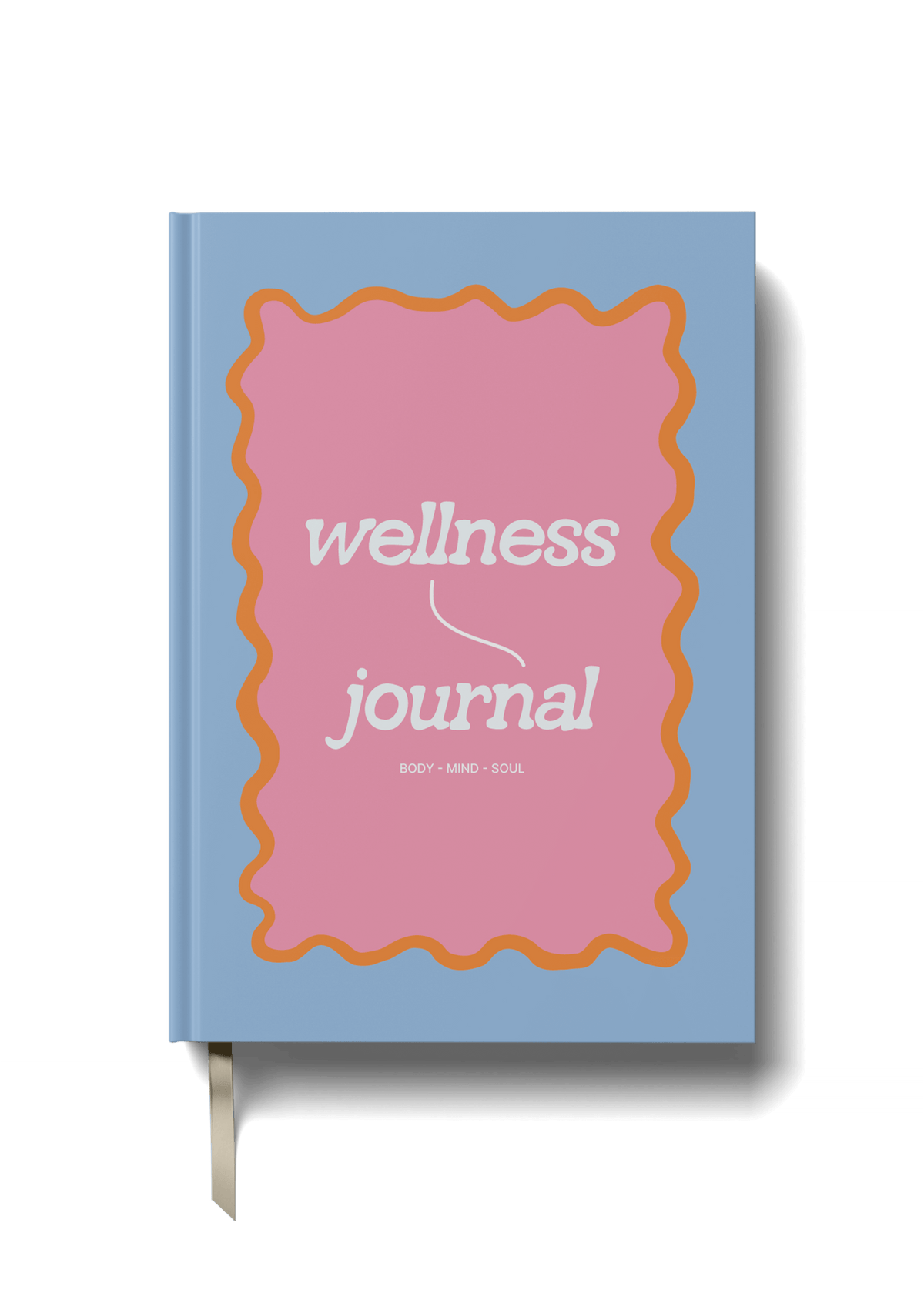 Wellness Journal cover with a modern design and soft color palette, promoting calm and creativity.