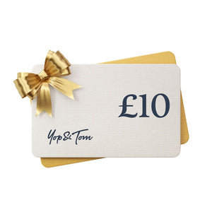 Yop & Tom gift card with gold bow