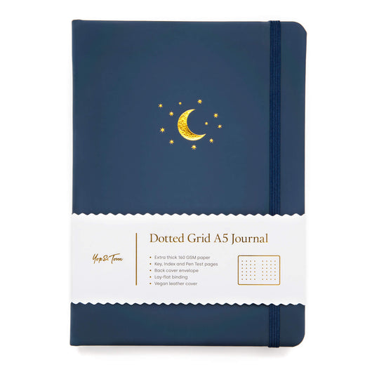 yop & tom moon and star midnight blue bullet journal